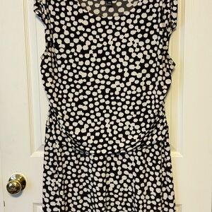 Enfocus Studio Black and White Patterned Midi Dress